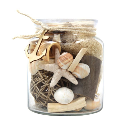 Decoratiev glas met flora decoratie