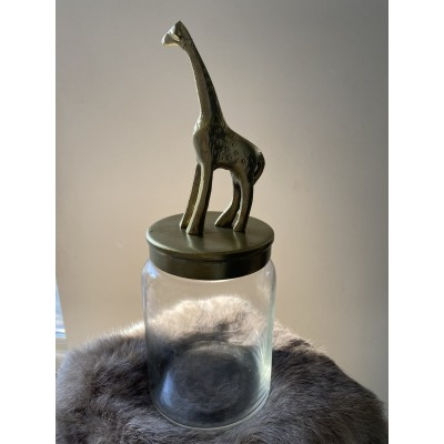 Bewaarpot giraffe uit glas 